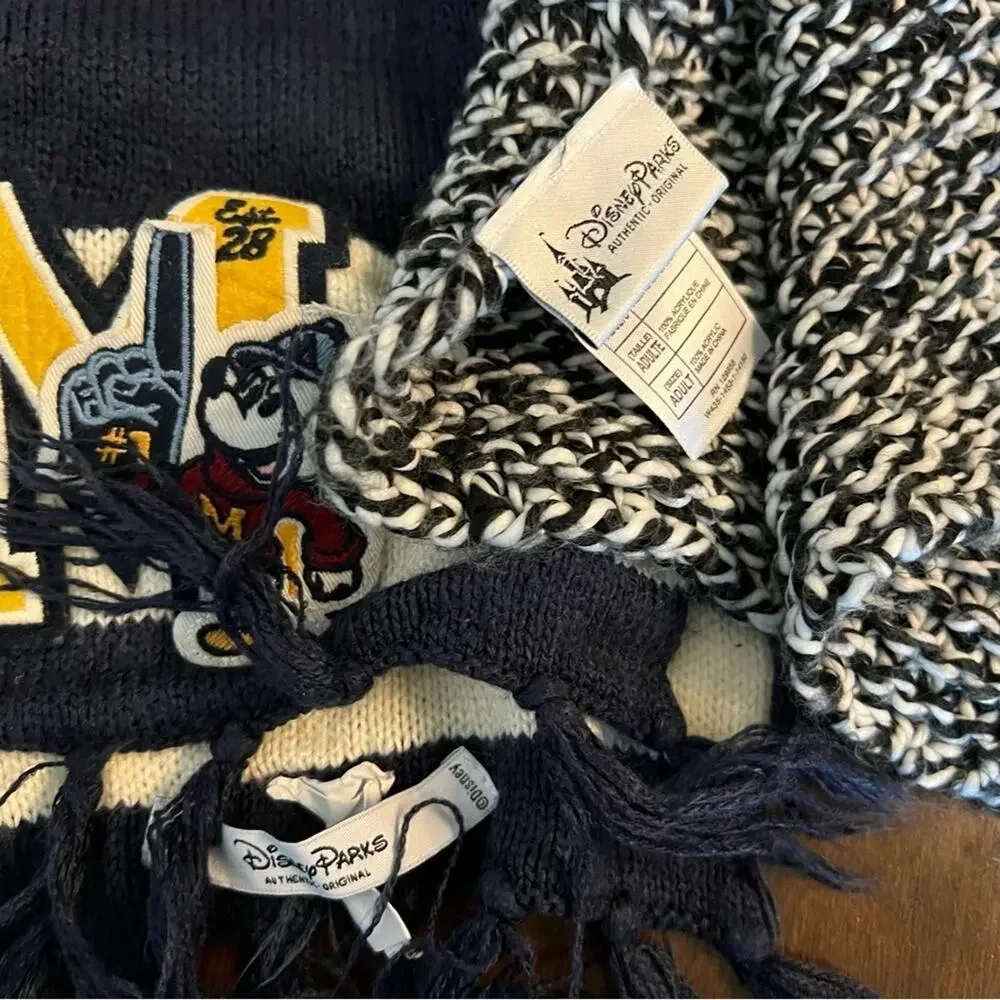 Disney Parks Adult Scarf Lot of Two Mickey Mouse OS